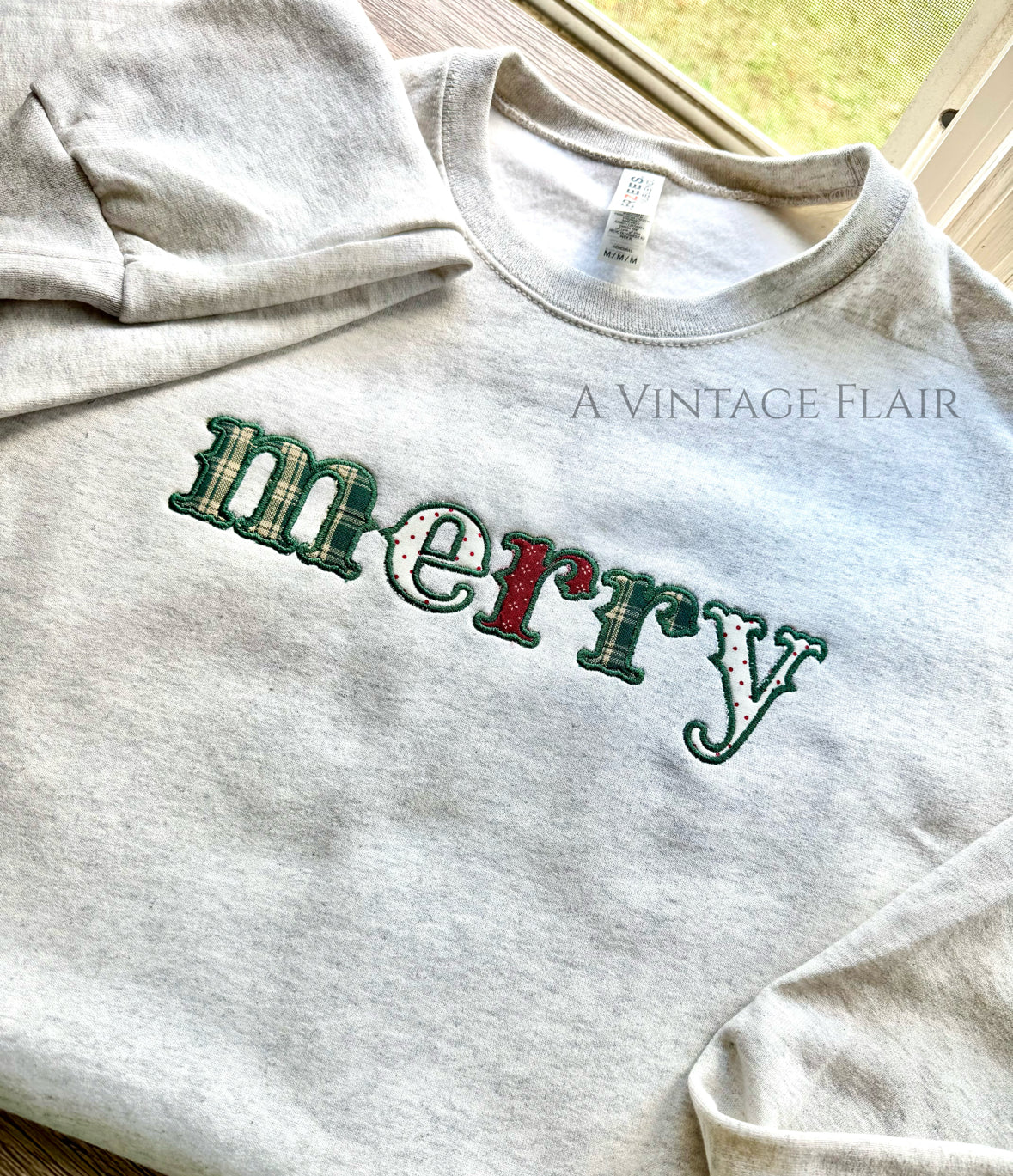 Embroidered merry Appliqué Top