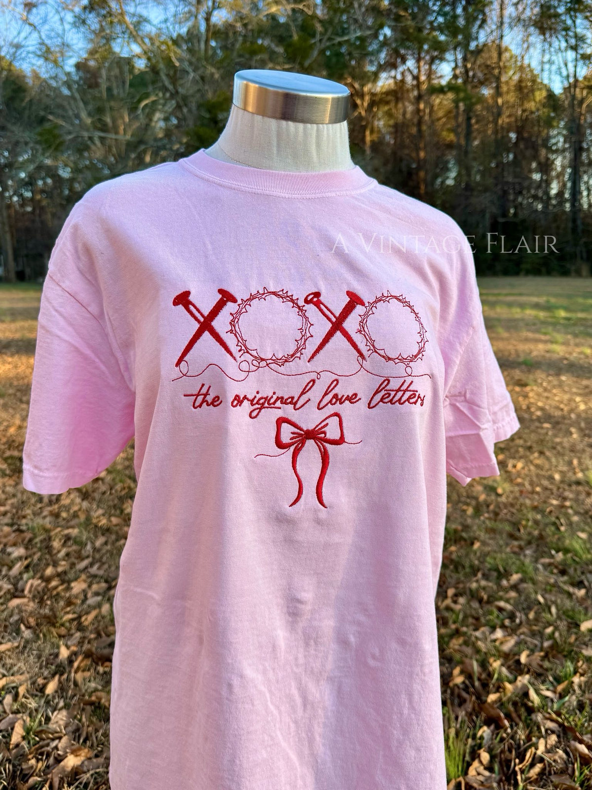 XOXO Original Love Letters Embroidered Top
