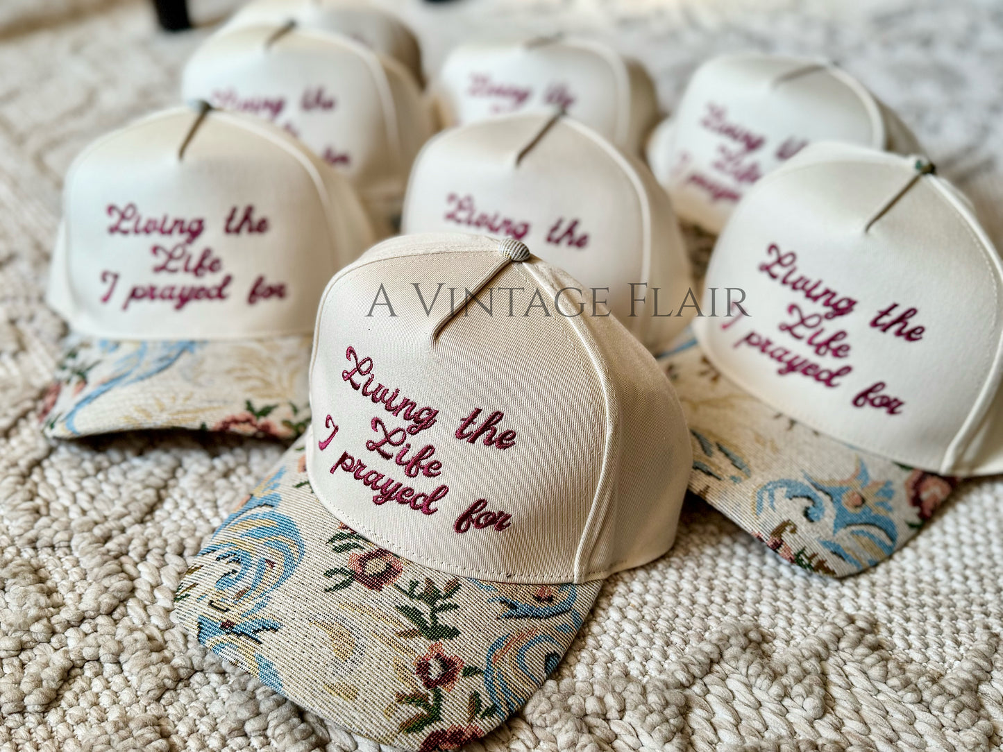 Living the Life I Prayed For Embroidered Trucker Hat