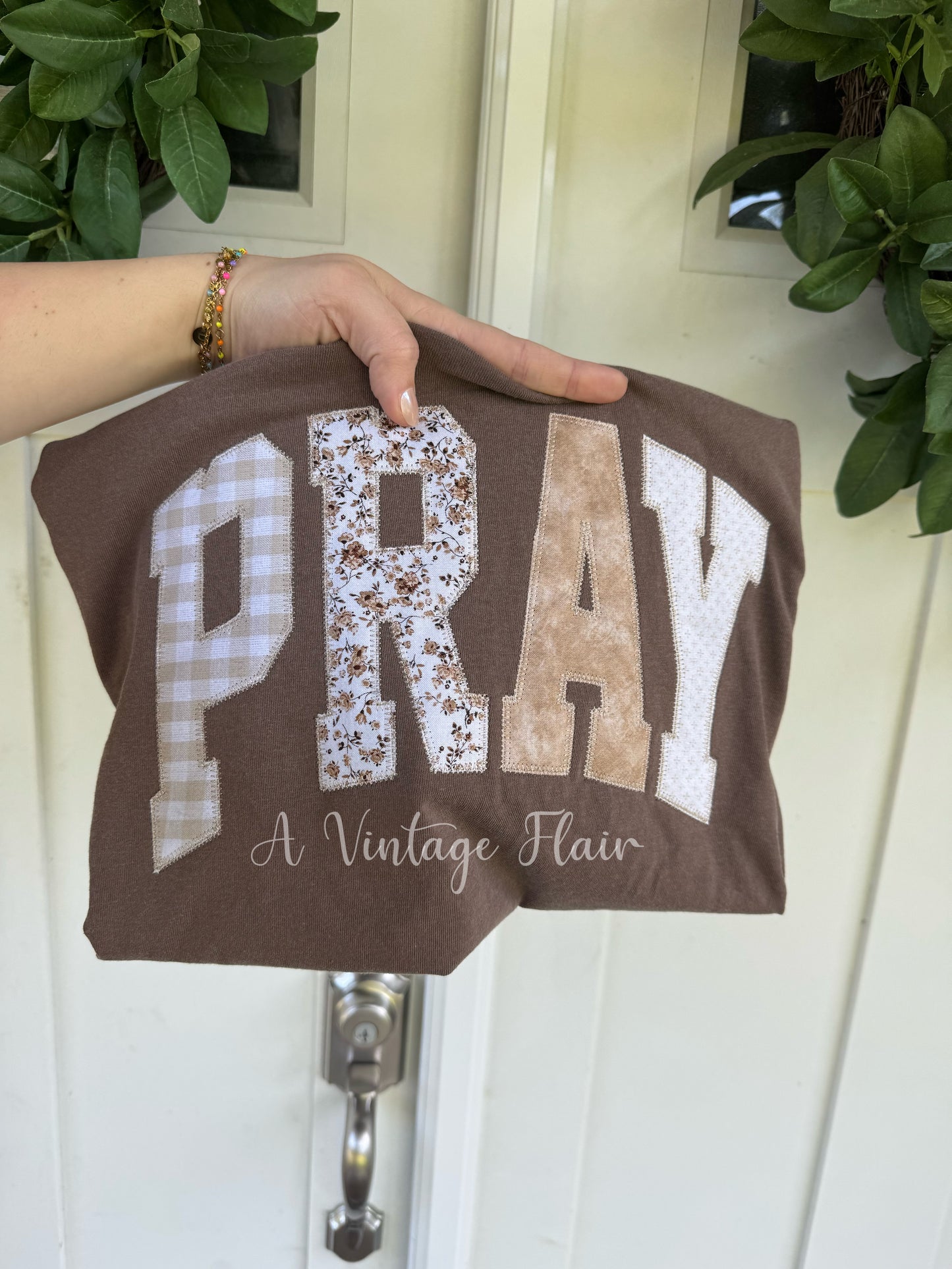 PRAY Patchwork Appliqué Tee