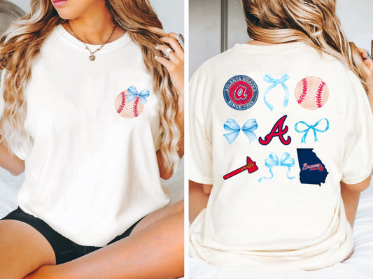 Atlanta Braves Bow Top - Front and Back Design
