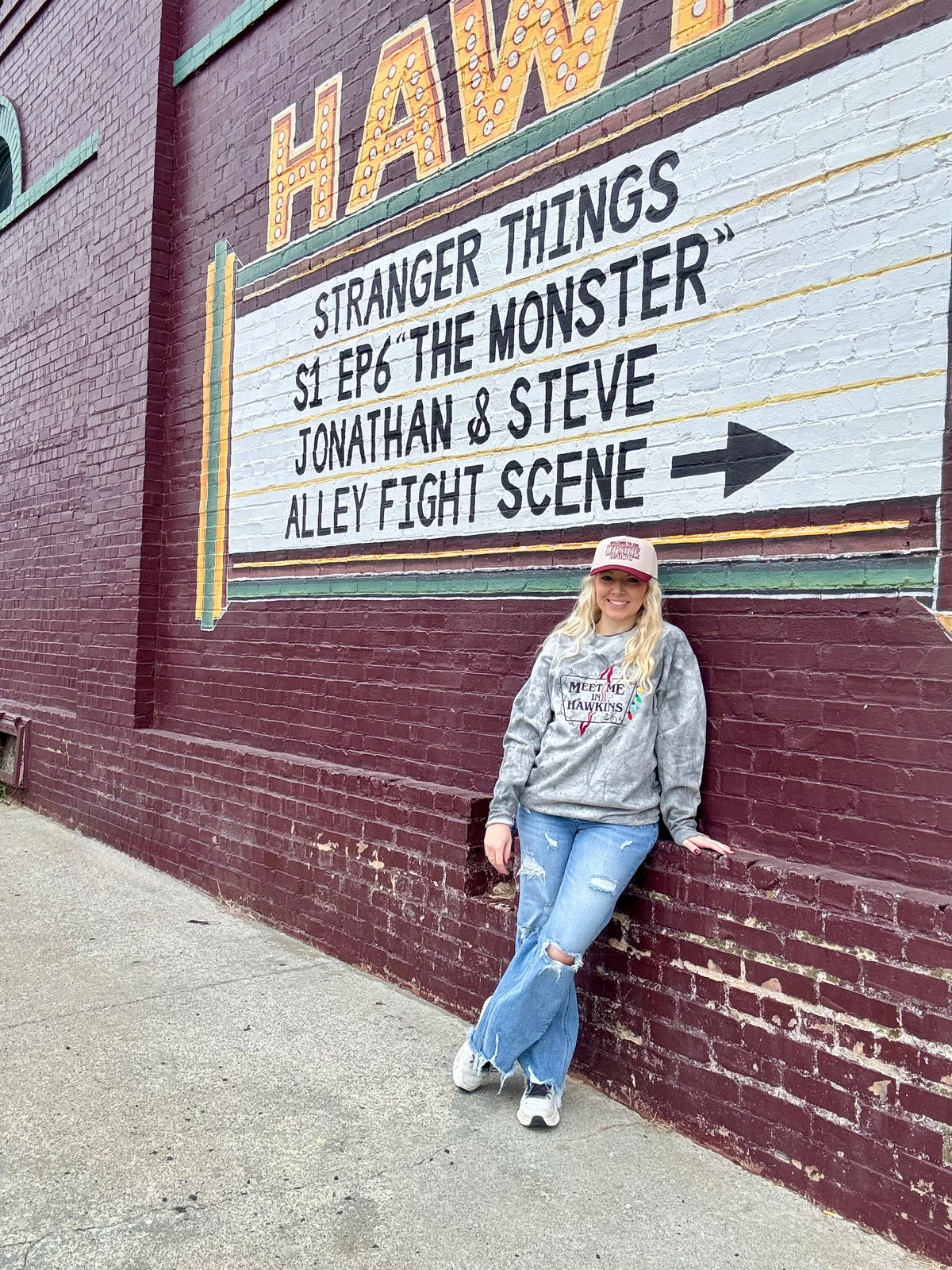 Meet Me in Hawkins Embroidered Sweatshirt