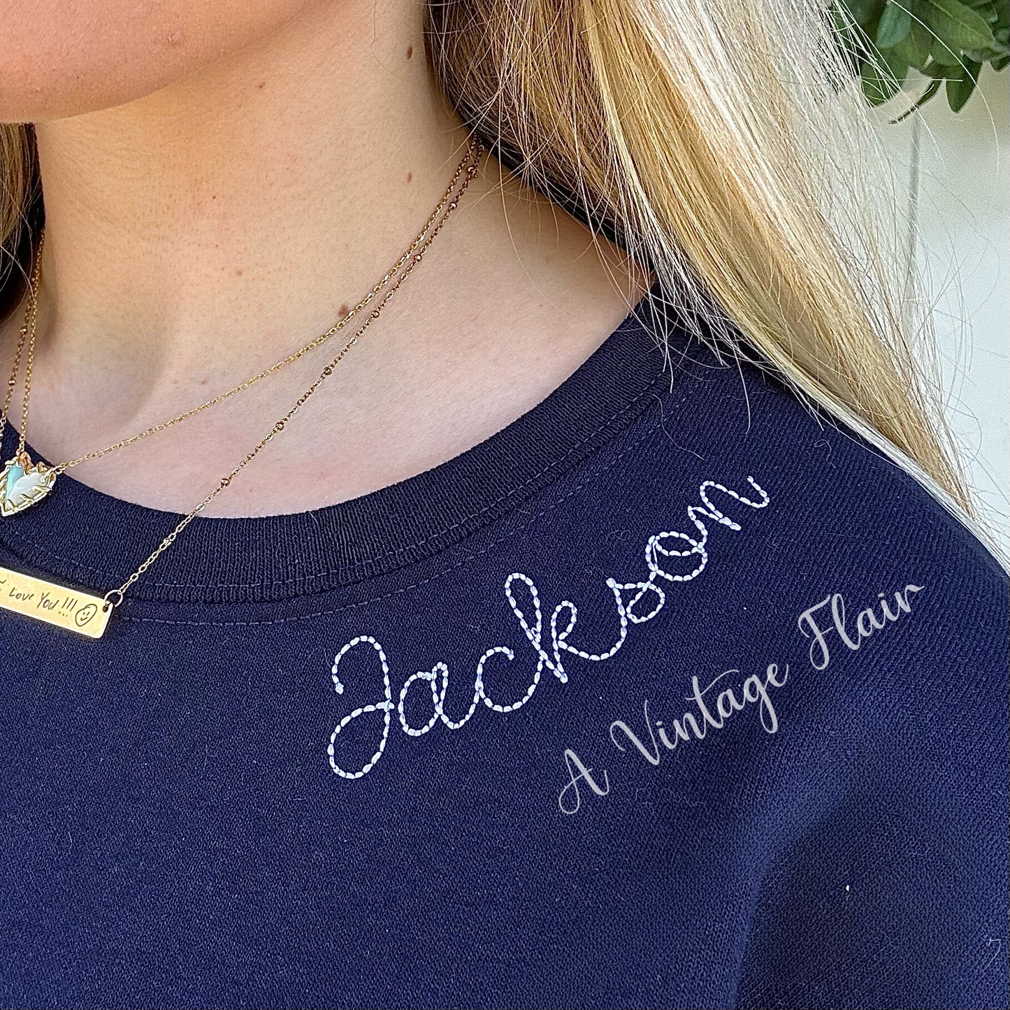 Jackson Red Devils Embroidered Crewneck