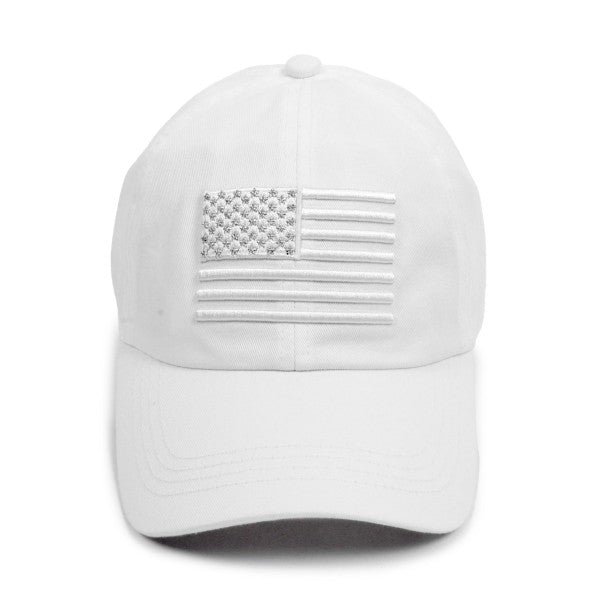 American Flag White Hat