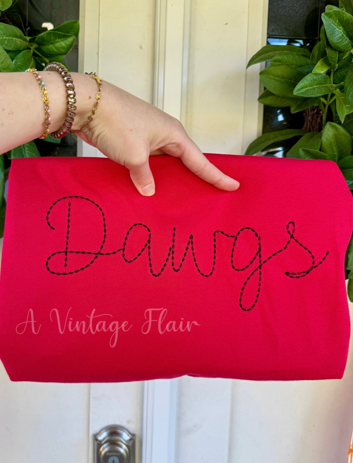 Dawgs Script Embroidered Tee