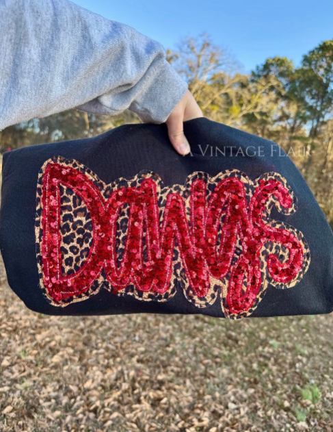 Dawgs Leopard & Sequin Sweatshirt