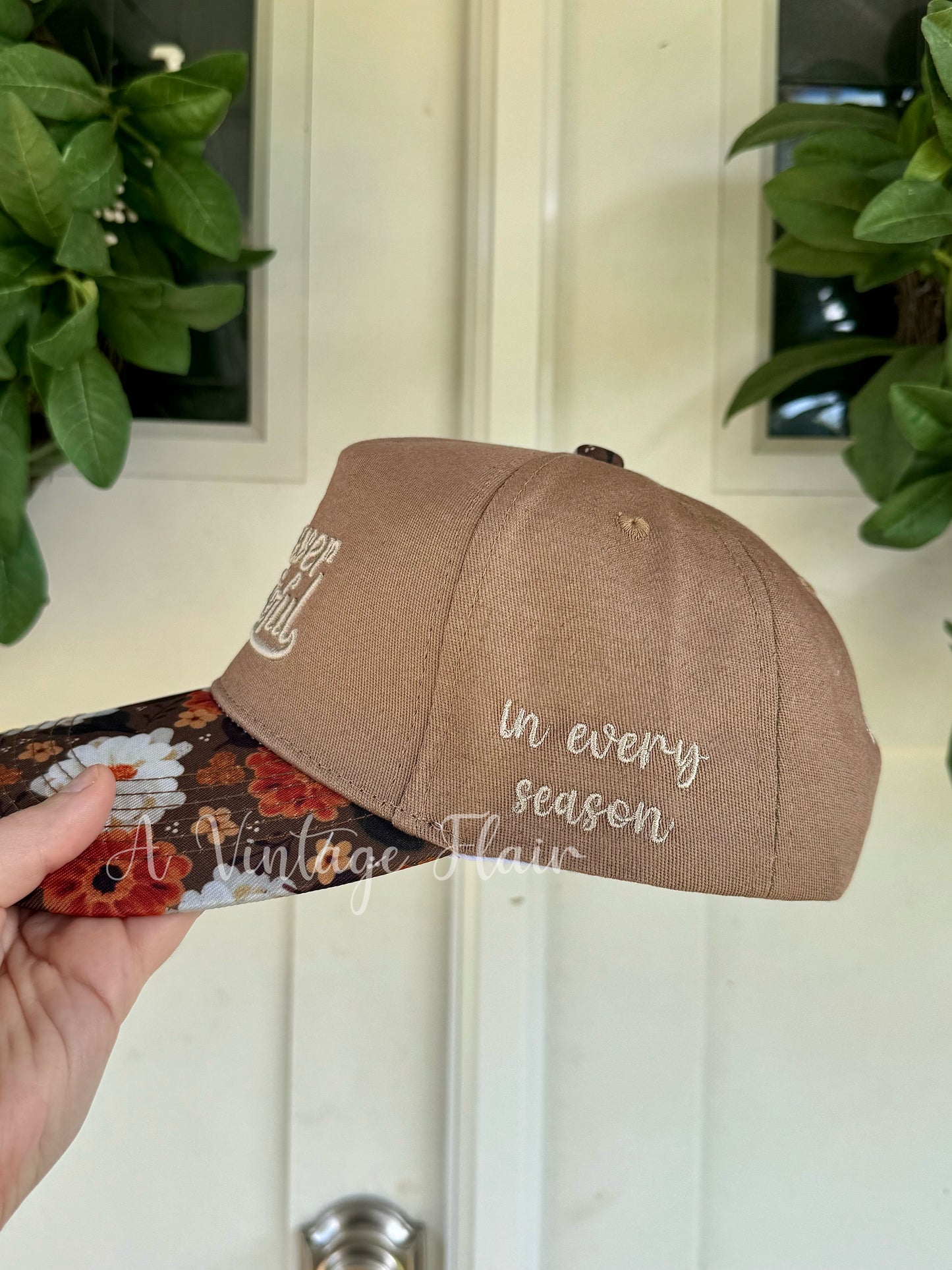 Forever Grateful Fall Floral Hat