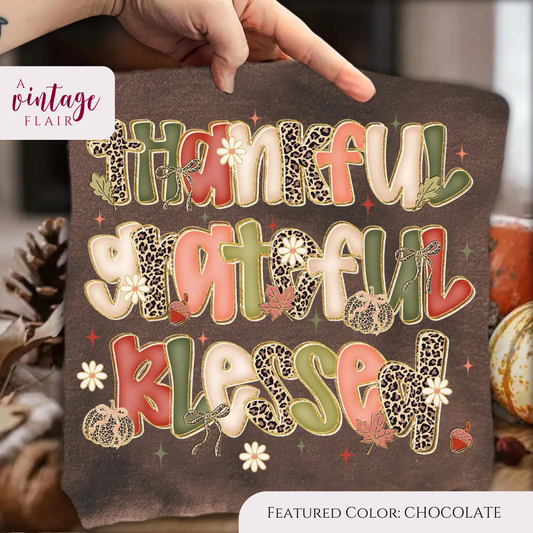 Thankful Grateful Blessed Top