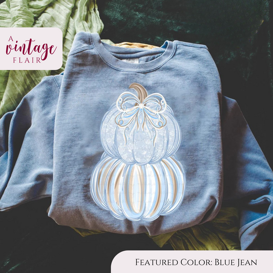 Blue Coquette Pumpkin Top