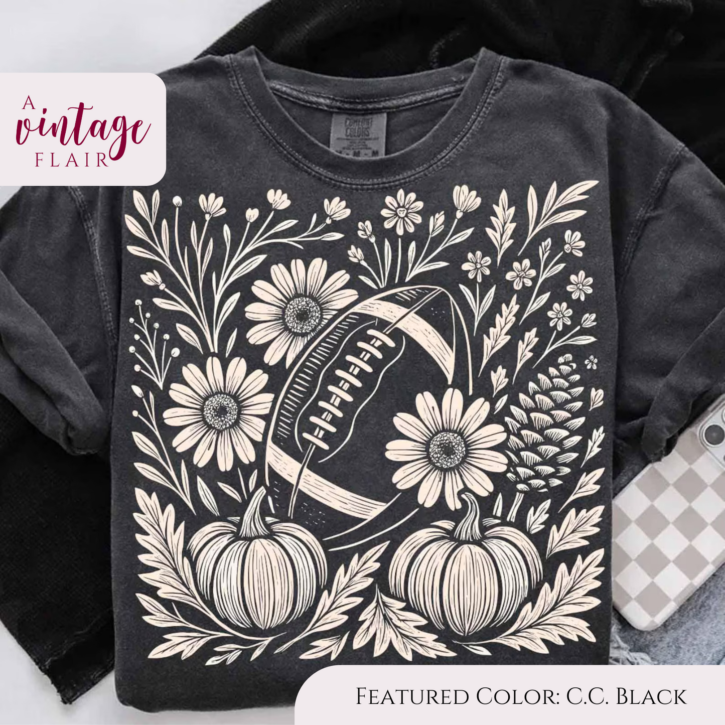 Football + Pumpkins Top