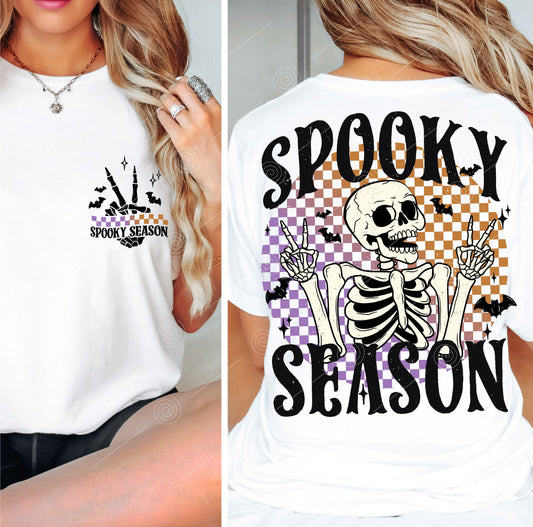 Spooky Season Checkered Top