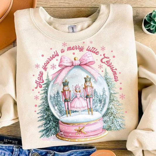 Merry Little Christmas Snow Globe Top