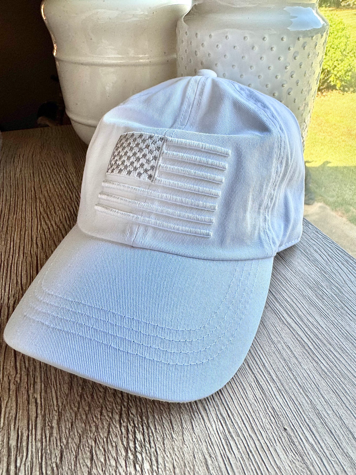 American Flag White Hat