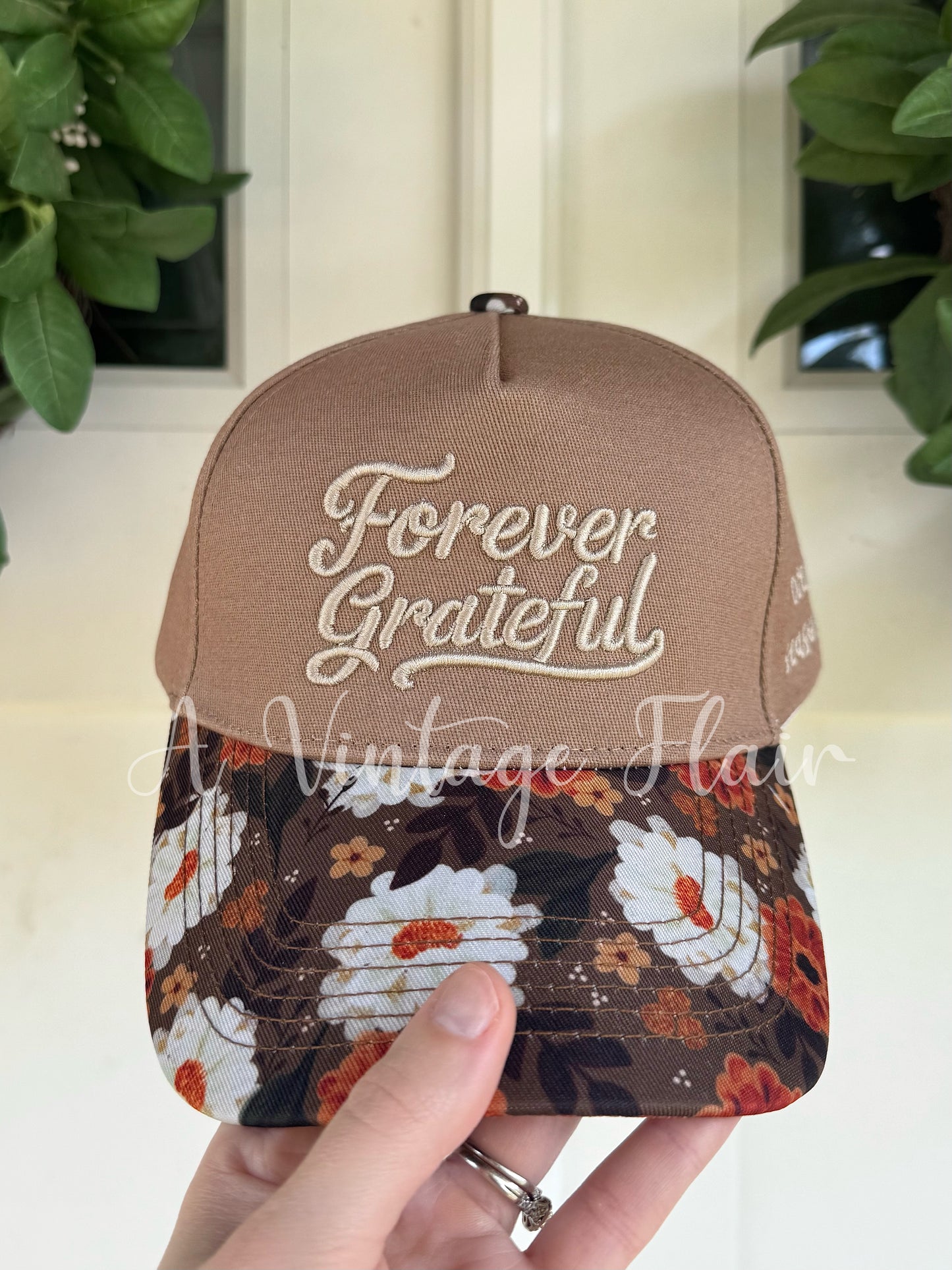 Forever Grateful Fall Floral Hat