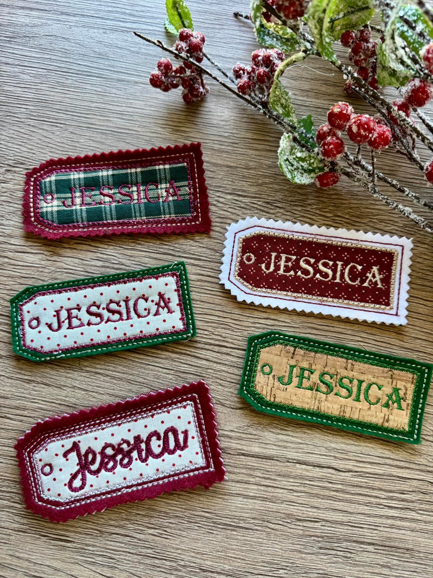 Embroidered Christmas Gift Tag