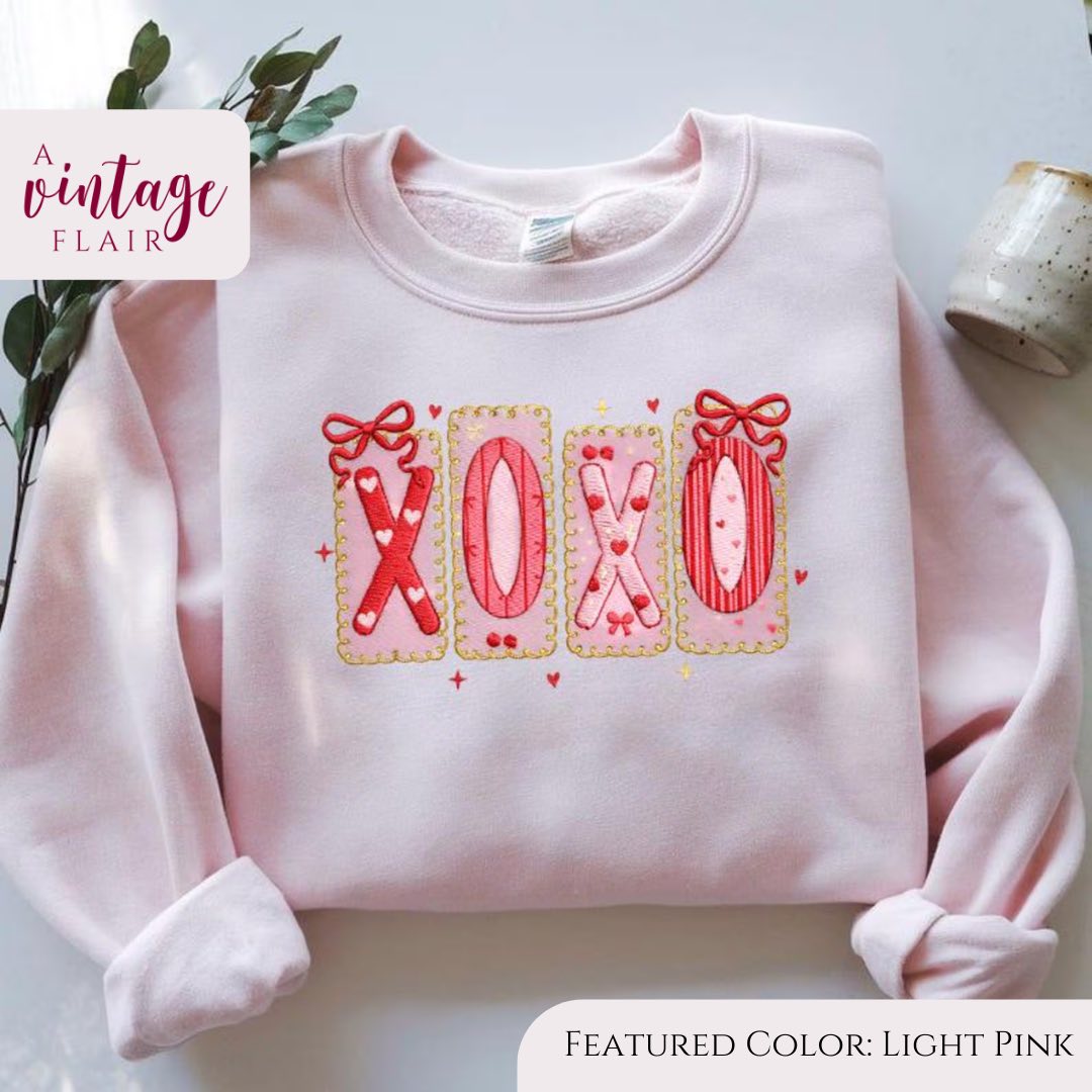 XOXO Valentines Embroidered Top