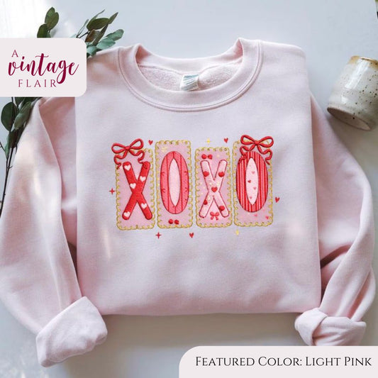 XOXO Valentines Embroidered Top