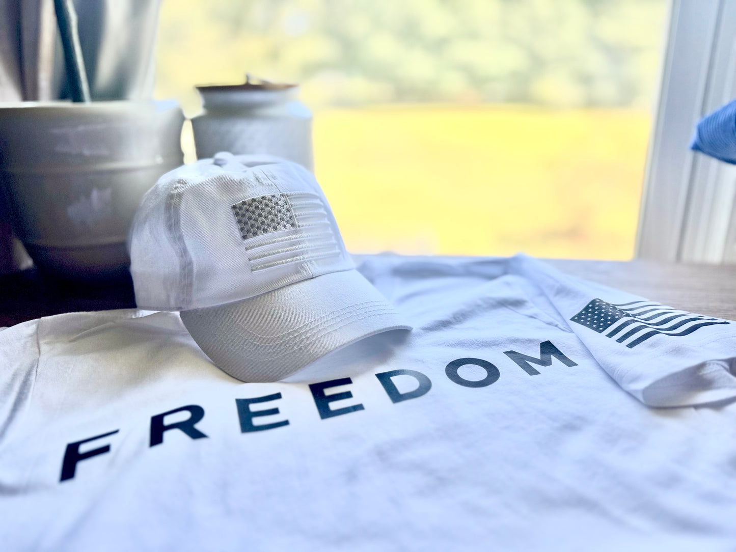 American Flag White Hat