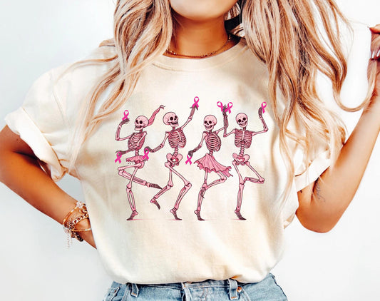 Pink Dancing Skeletons Top