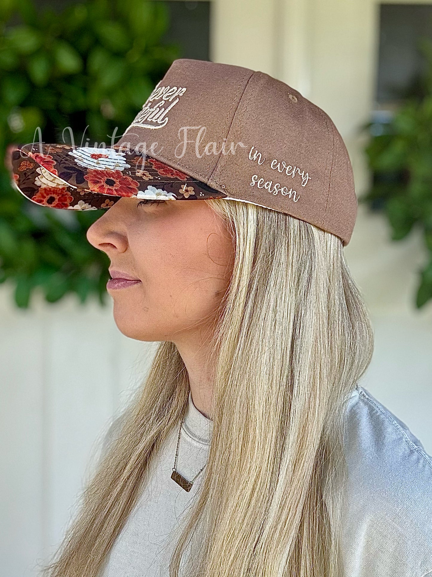 Forever Grateful Fall Floral Hat