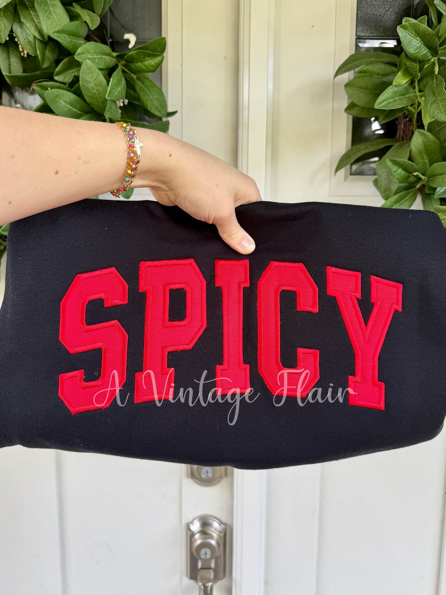 Spicy Embroidered Crewneck