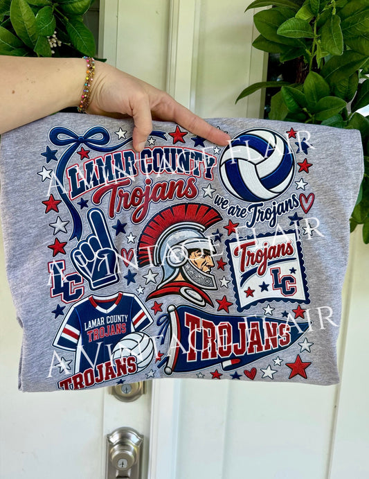 Lamar County Trojans Volleyball Collage Top