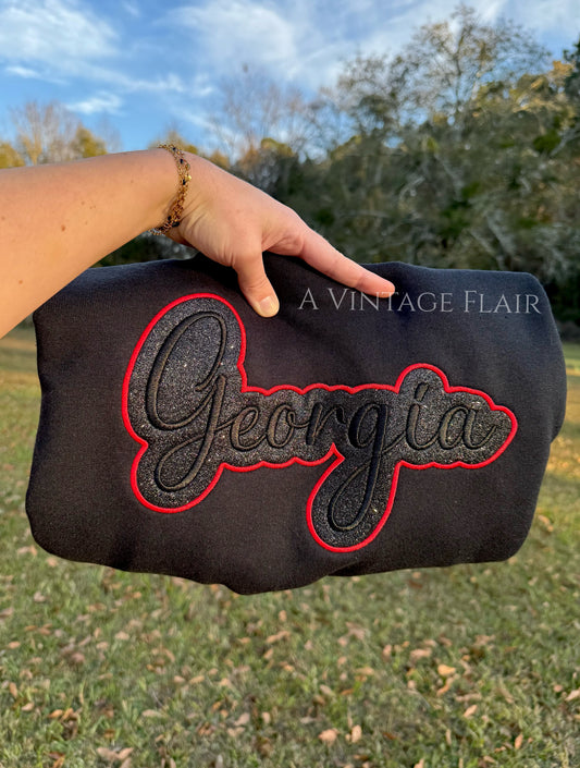 Georgia Glitter Embroidered Top