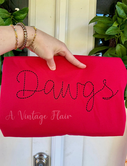 Dawgs Script Embroidered Tee