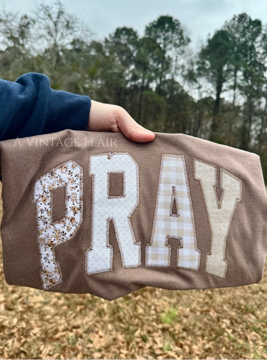 Pray Patchwork Embroidered Top