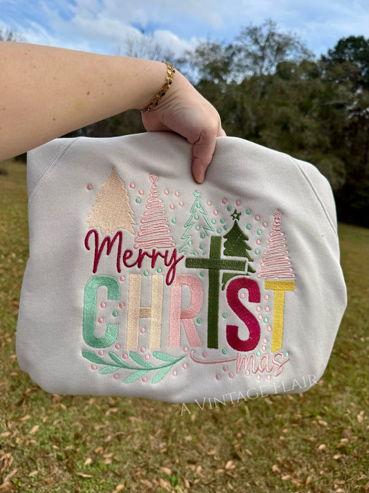 Embroidered Merry ChrisTmas Top