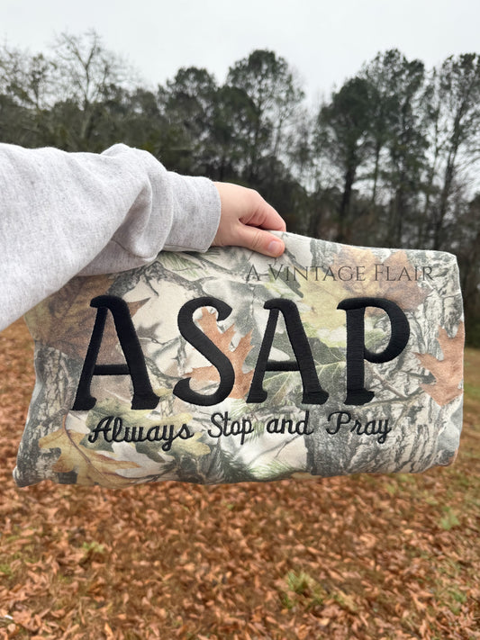 ASAP Embroidered Camo Crewneck