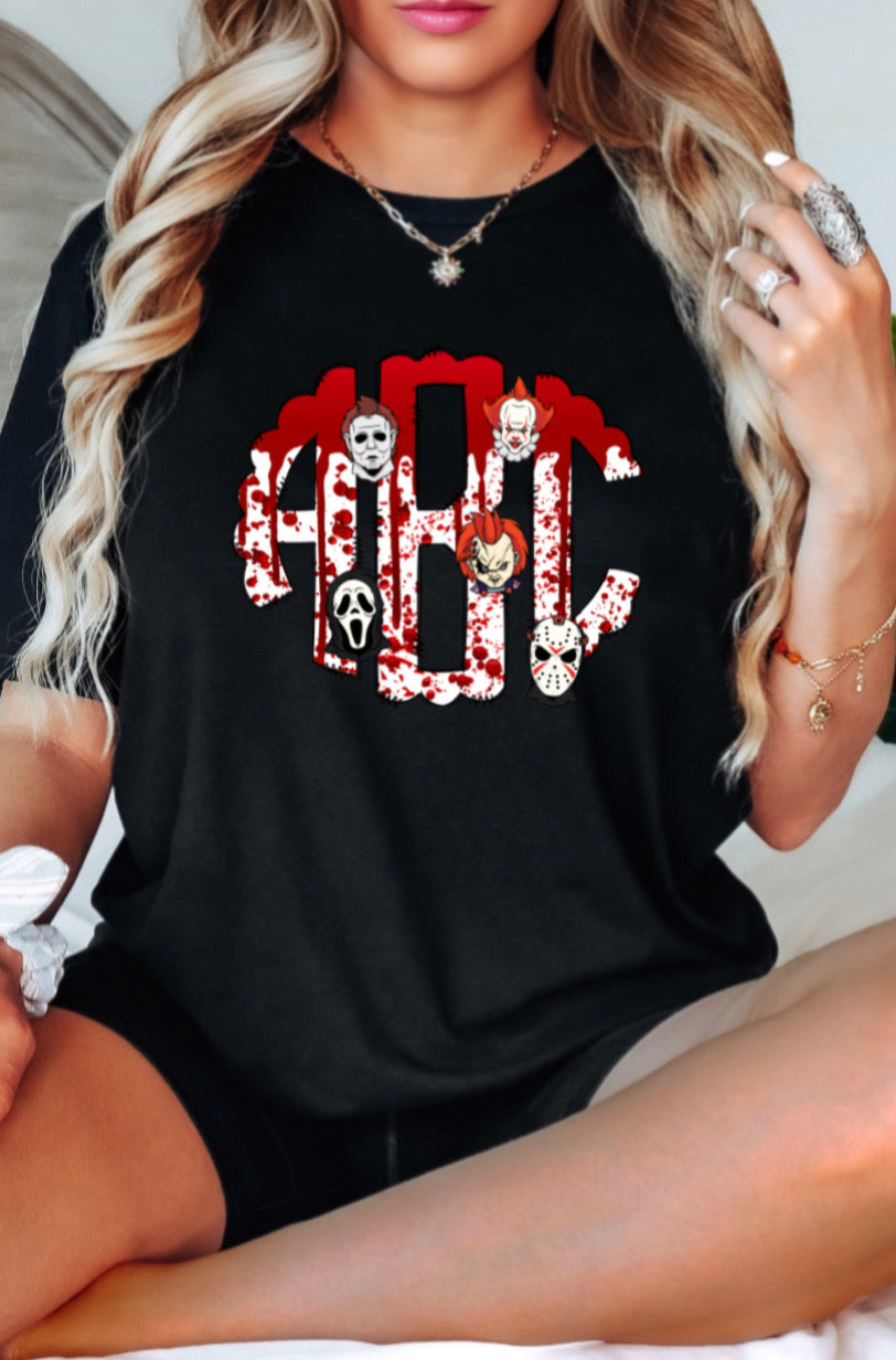 Horror Blood Drip Monogram Top