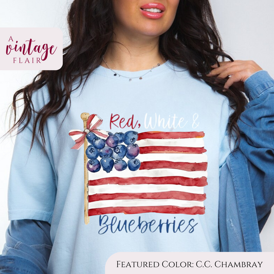 Red, White and Blueberries Flag Top