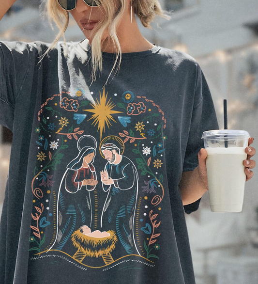 Floral Manger Scene Top