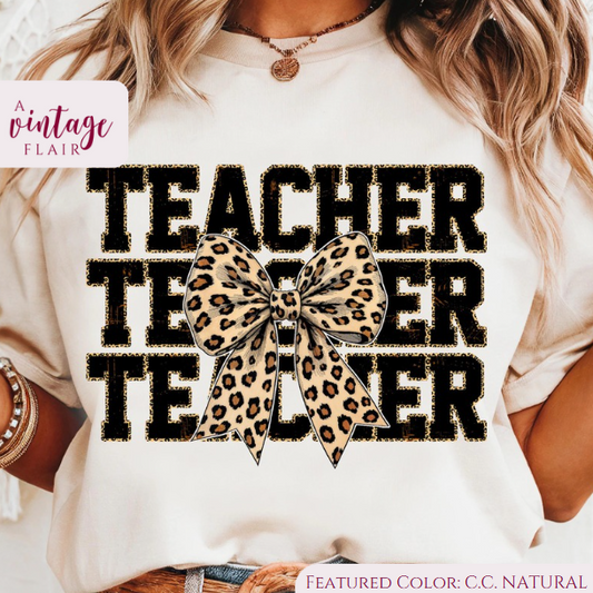 Leopard Coquette Teacher Top