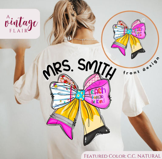 Personalized Coquette Teacher Top