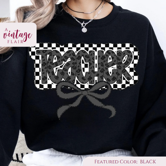 Checkered Teacher Top