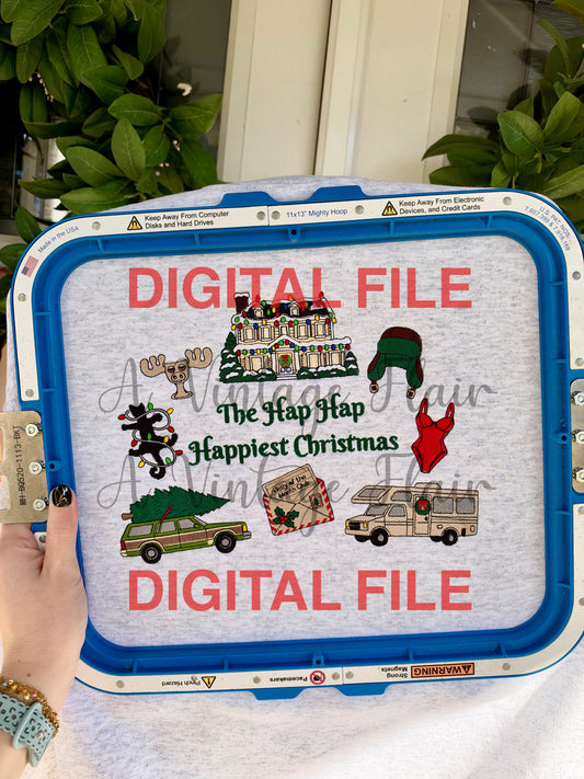 Christmas Vacation Embroidery File Digital Download